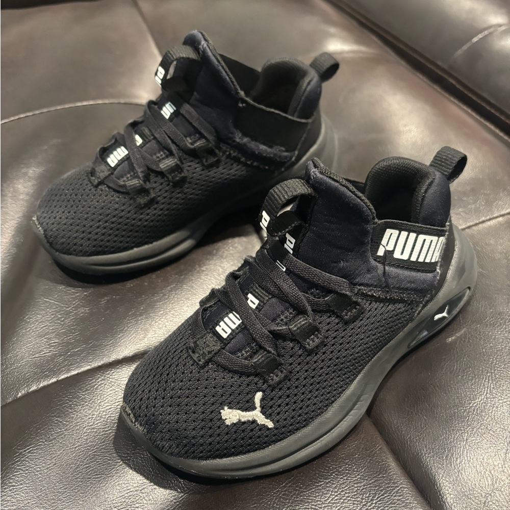 Puma Enzo 2 Uncaged AC PS Black & White Kids Size 11C Running‎ Shoes 376432-01